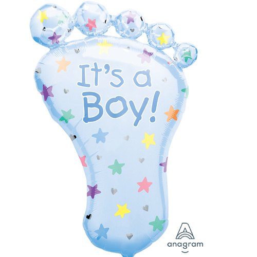 Anagram Folienballon „It’s a Boy! – blauer Fuss“