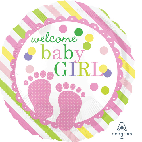 Anagram Folienballon „Welcome Baby Girl“
