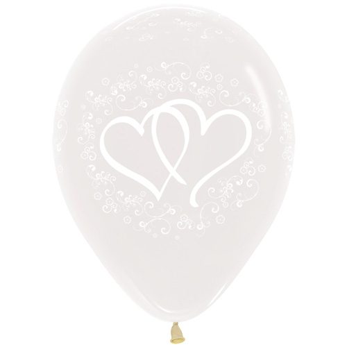 Sempertex Latexballons Verschlungene Herzen – Transparent 12 inch / 30 cm