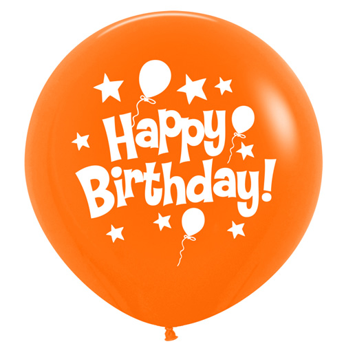 Sempertex Latexballons Happy Birthday / Fashion Solid Orange 36 inch / 90 cm