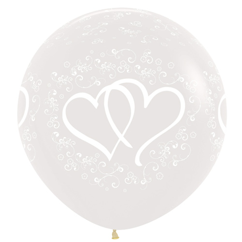 Sempertex Latexballons Verschlungene Herzen – Transparent 36 inch / 90 cm