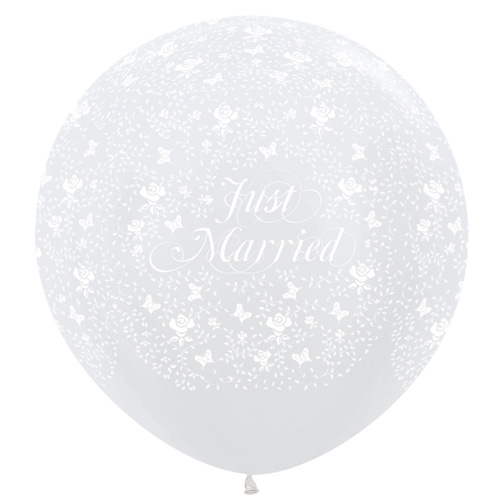 Sempertex Latexballons Just Married & Schmetterlinge 36 Inch / 90 cm