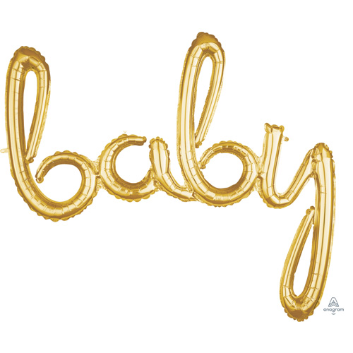 Anagram Folienballon Schriftzug baby Gold