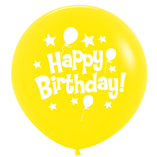 Sempertex Latexballons Happy Birthday Yellow / Gelb 36 inch / 90 cm